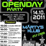 Plakát na Openday párty s BUDSIDE