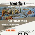 Plakát na výstavu biggest writer ever  Jakuba Štarka